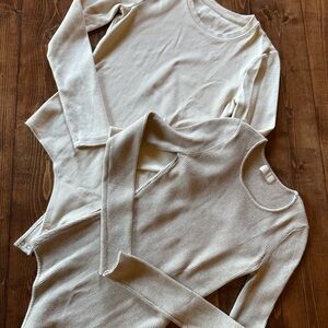 Nuuds Cream Long Sleeve Bodysuits